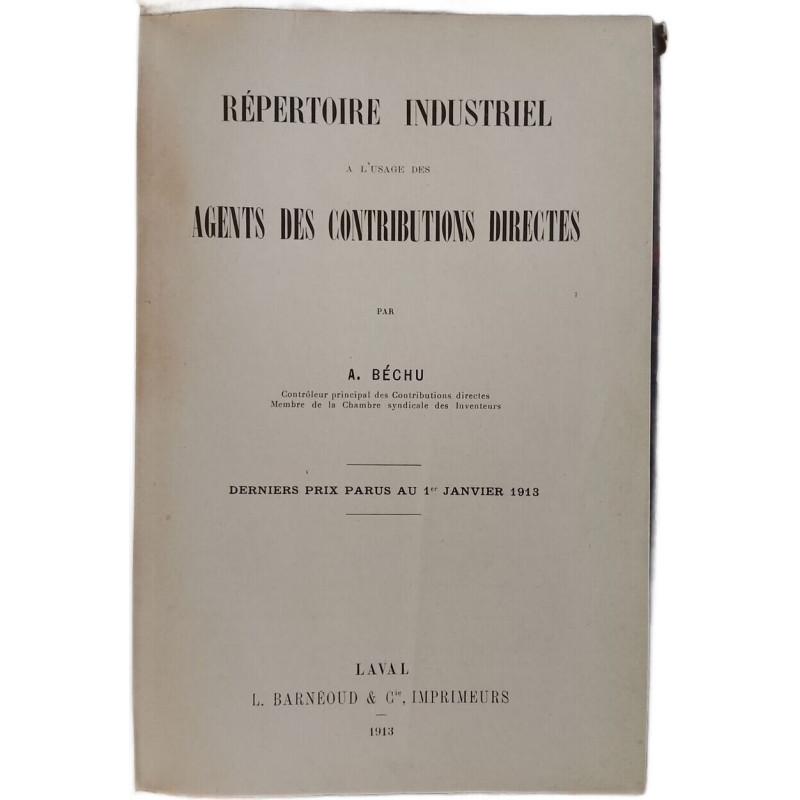 Répertoire industriel à l'usage des agents des contributions directes