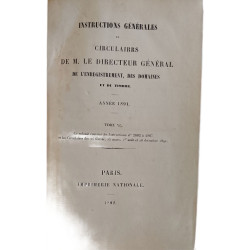 Instructions générales et circulairs de M. le Directeur Général de...
