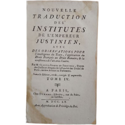 Nouvelle traduction des Institutes de l'Empereur Justinien avec...