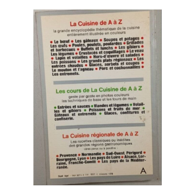 Les cours de la cuisine de A à Z : Entrées et sauces