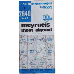 Carte Topographique 2640 Est Meyrueis Mont Aigoual nº 2040