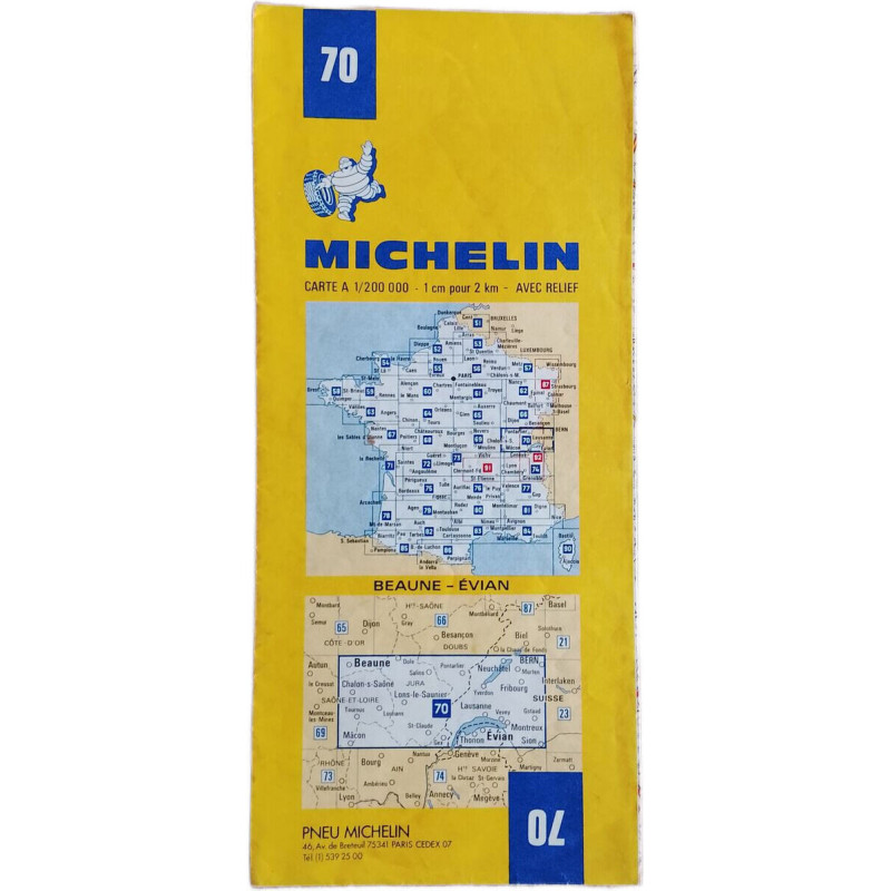 MICHELIN CARTE A 1/200 000 - 1 cm pour 2 km - AVEC RELIEF