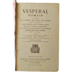 Vespéral Romain contenant les Vêpres de tous les jours de l'année...