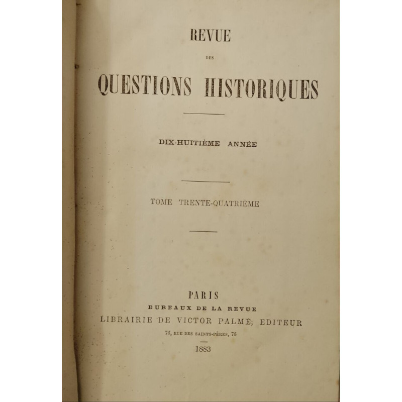 Revue des questions historiques