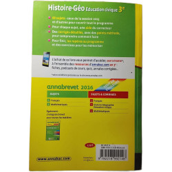 Annabrevet Sujets et Corrigés Histoire-Géo Éducation civique 3e