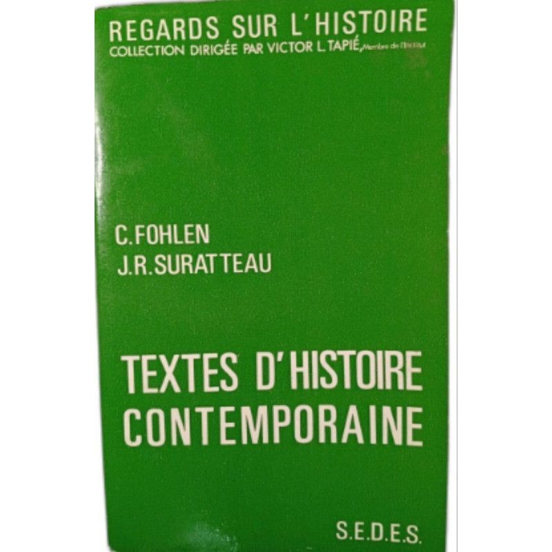 Regards sur l'histoire textes d'histoire contemporaine