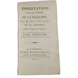 Dissertations sur la vérité de la religion Tome troisième