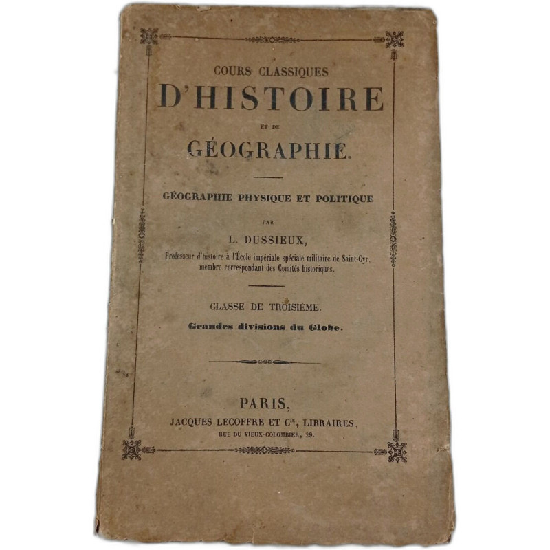 Cours classiques d'histoire et de géographie - classe de troisième