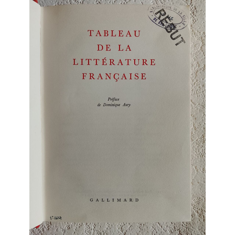 Tableau de la littérature française