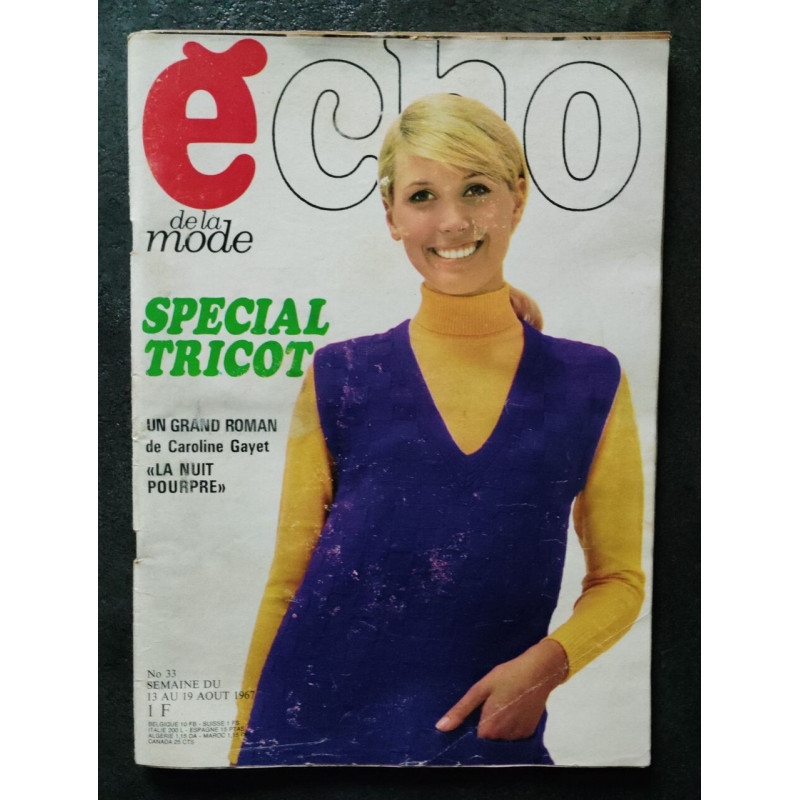 Revue - Echo de la mode Nº33 / Aout 1967