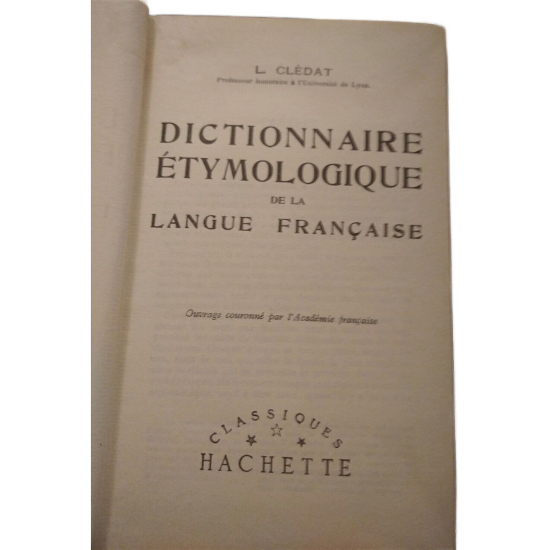 Dictionnaire étymologique de la langue française