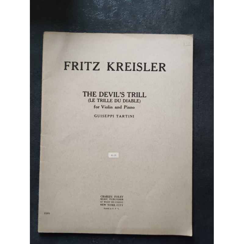 Livre-Fritz Kreisler:The Devil's Trill (Le Trille du Diable) for...