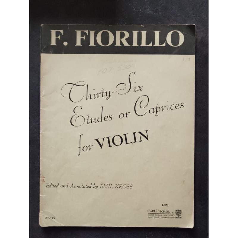 Livre - F.Fiorillo:Thirty-Six Etudes or Caprices for Violin