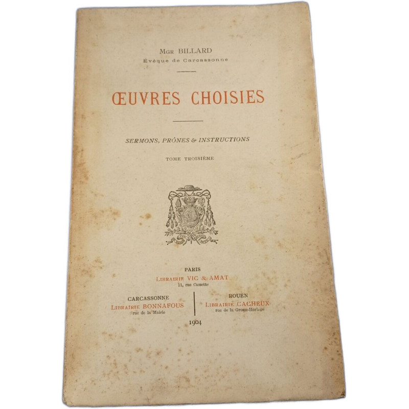 Œuvres choisies Tome Troisième