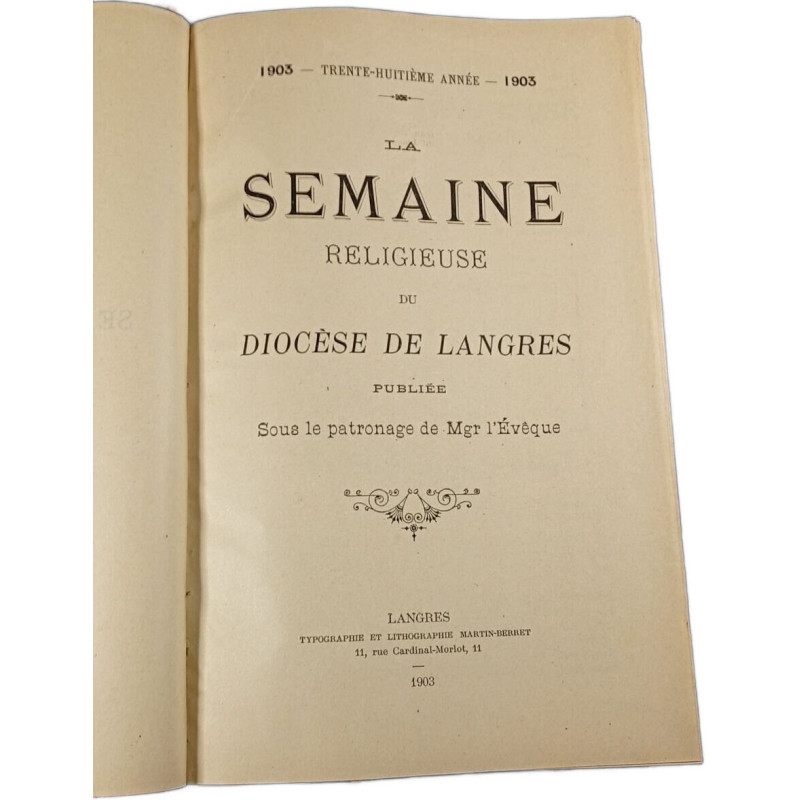 La Semaine Religieuse du Diocèse de Langres 1903
