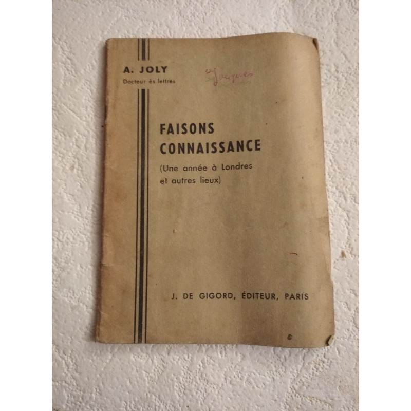 Faisons connaissance