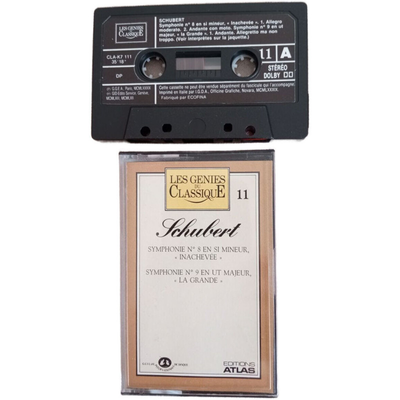 K7 Audio - Schubert Symphonie n° 8 en si mineur « Inachevée » ,...