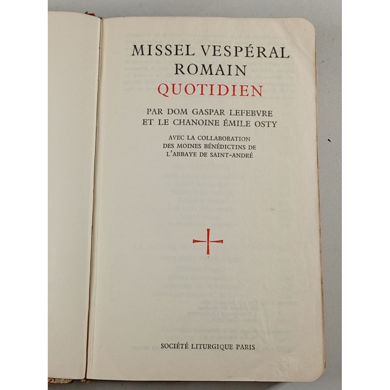 Missel Vespéral Romain Quotidien
