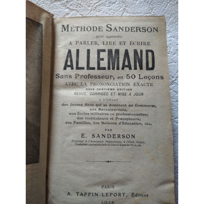 Méthode Sanderson pour apprendre à parler lire et écrire...