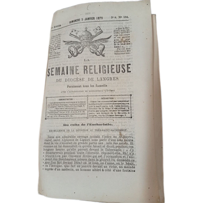 La Semaine Religieuse du Diocèse de Langres 1879