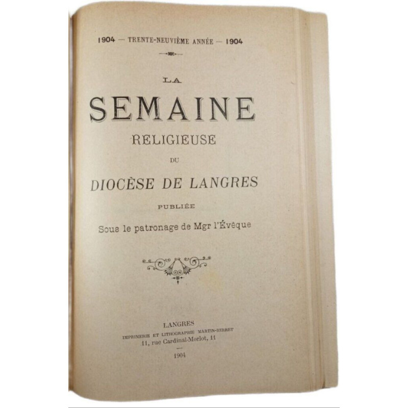 La Semaine Religieuse du Diocèse de Langres 1904