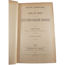 Traité élémentaire de science des finances et de législation...