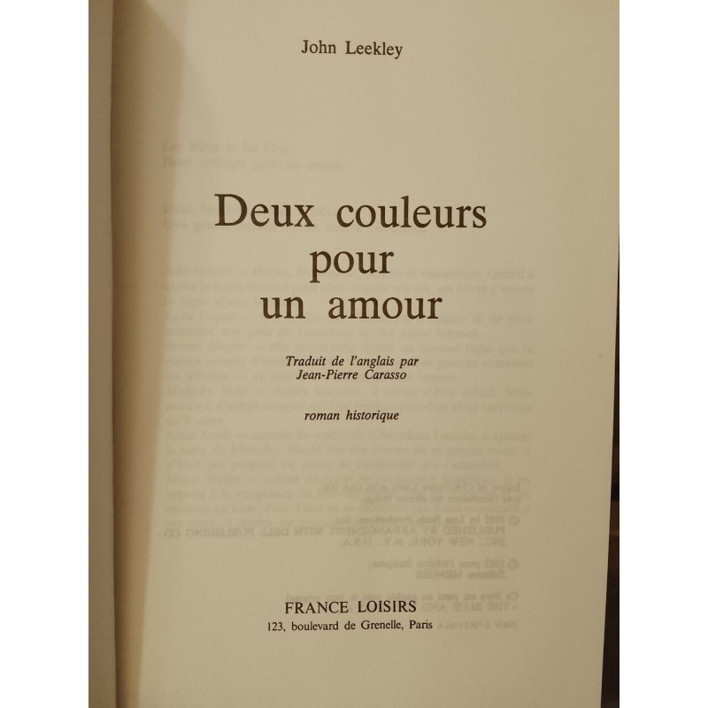 Deux couleurs pour un amour