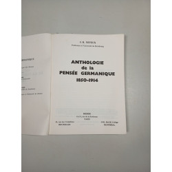Anthologie de la pensée germanique 1850-1914