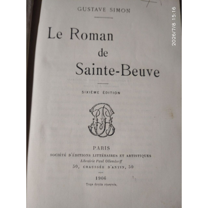 Le Roman de Sainte-Beuve