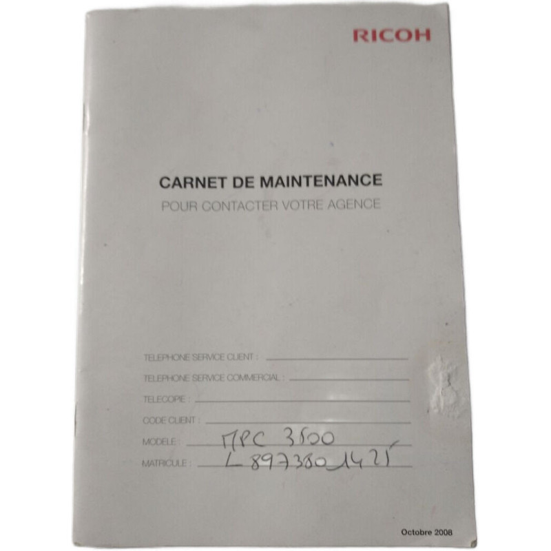 Carnet de maintenance