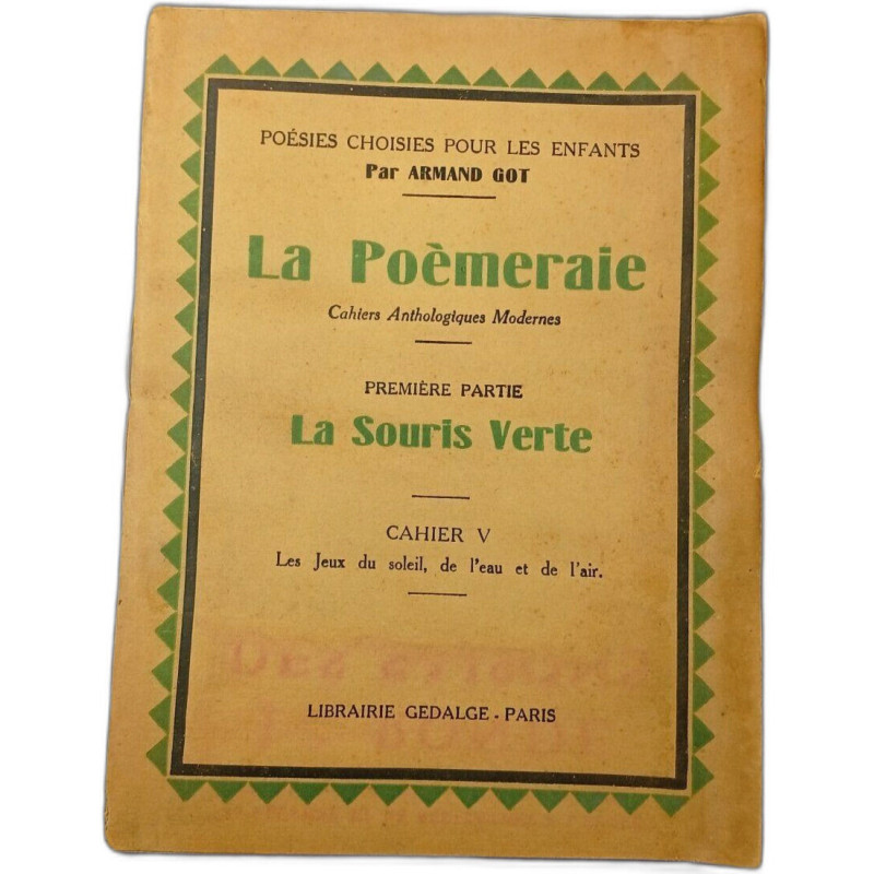 La poemeraie. cahiers anthologiques modernes. premiere partie la...