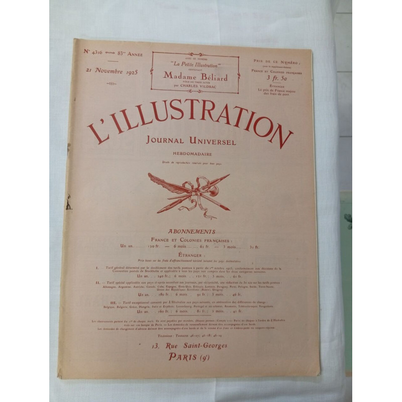 L'Illustration Journal Universel / N° 4316 / Novembre 1925