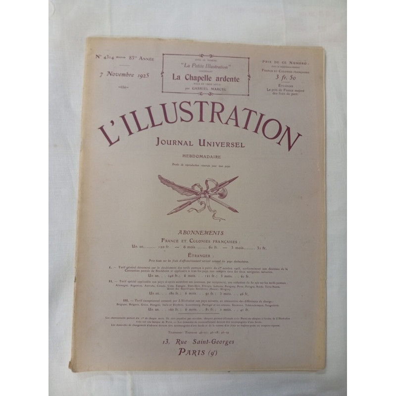 L'Illustration Journal Universel / N° 4314 / Novembre 1925
