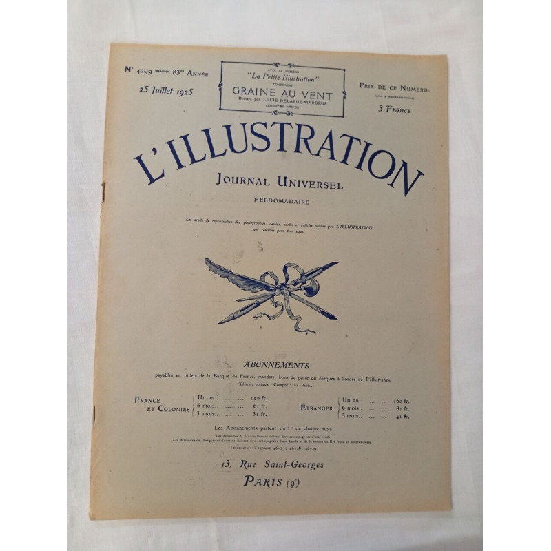 L'Illustration Journal Universel Hebdomadaire / N° 4297 / juillet 1925