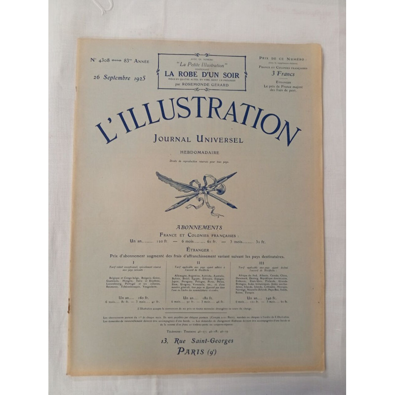 L'Illustration Journal Universel / N° 4308 / septembre 1925