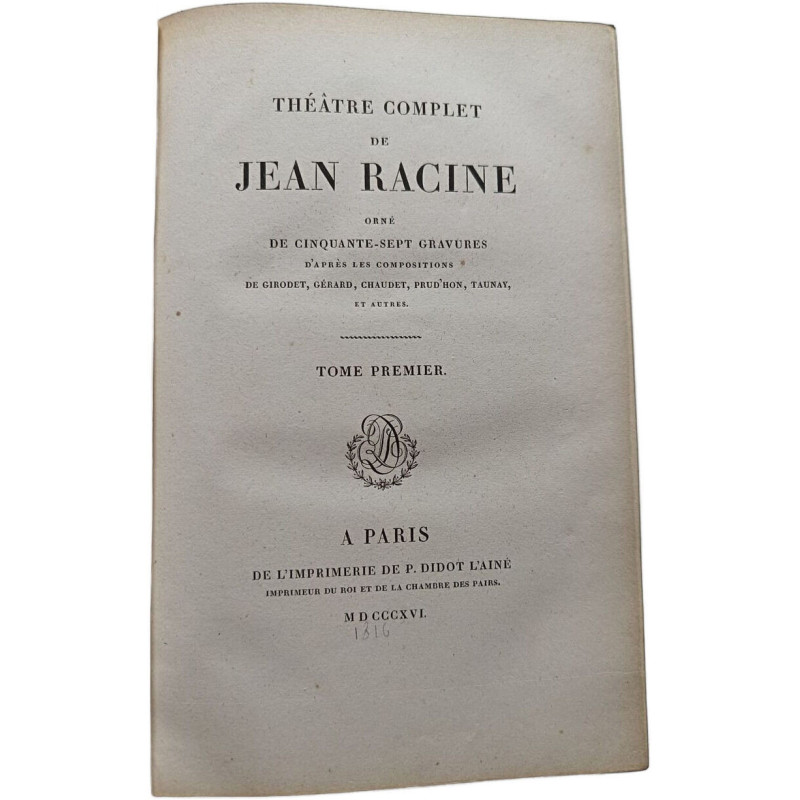 Théâtre complet de Jean Racine, Tome Premier